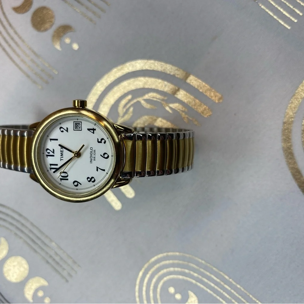 Timex Gold and Silver Analog Watch with Stretch Band